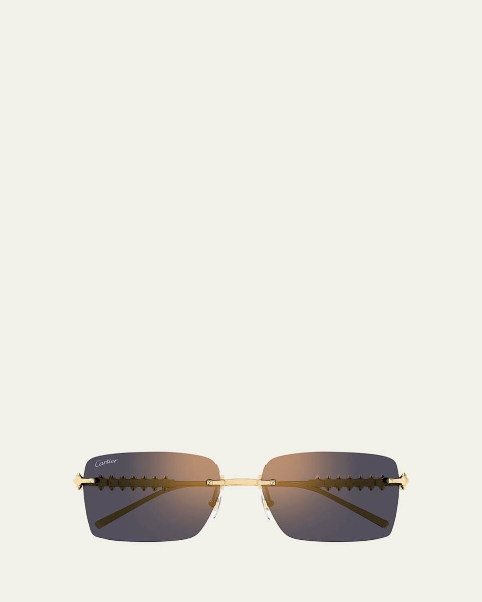 Rimless Metal Rectangle Sunglasses